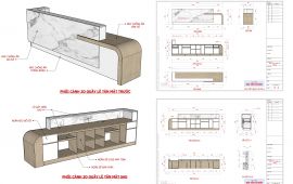 Quầy Lễ Tân Mẫu 1 - Layout Sketchup